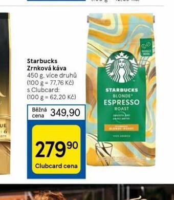 Tesco Starbucks zrnková káva nabídka