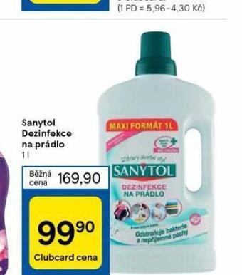 Tesco Sanytol dezinfekce na prádlo nabídka