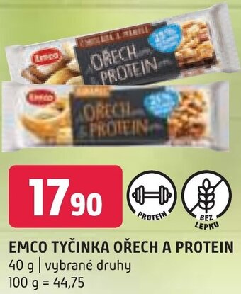 Terno EMCO TYČINKA OŘECH A PROTEIN 40 g nabídka