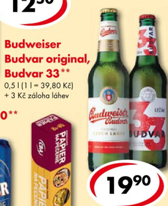 CBA Budweiser Budvar original, Budvar 33 0,5l nabídka