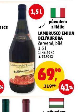 Penny Market Lambrusco emilia bell´aurora nabídka