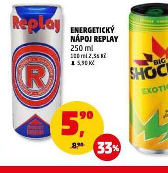 Penny Market Replay energetický nápoj nabídka