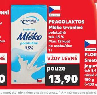 Kaufland Pragolaktos mléko nabídka