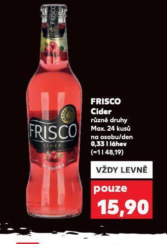 Kaufland Frisco cider nabídka
