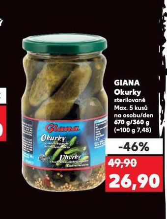 Kaufland Giana okurky nabídka