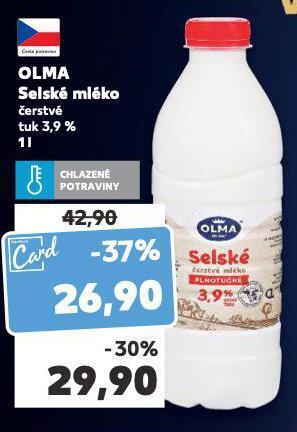 Kaufland Olma selské mléko nabídka
