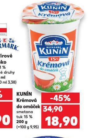 Kaufland Kunín krémová do omáček nabídka