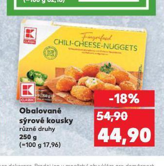 Kaufland Obalované sýrové kousky nabídka
