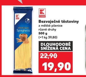 Kaufland Bezvaječné těstoviny nabídka