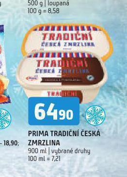 Terno Prima tradiční česká zmrzlina nabídka