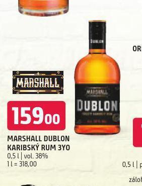 Terno Marshall dublon karibský rum 3yo nabídka