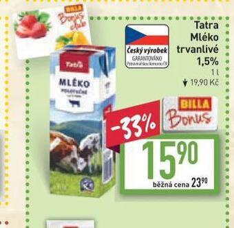 Billa Tatra mléko nabídka