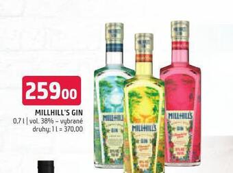 Terno Millhill´s gin nabídka