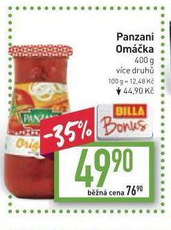 Billa Panzani omáčka nabídka