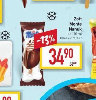 Billa Zott monte nanuk nabídka