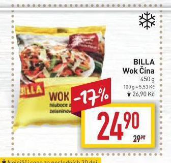 Billa Wok čína nabídka