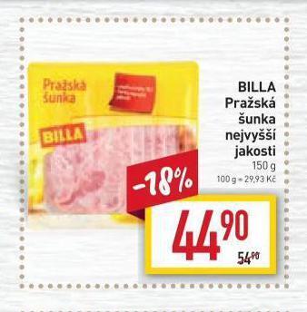 Billa Pražská šunka nabídka