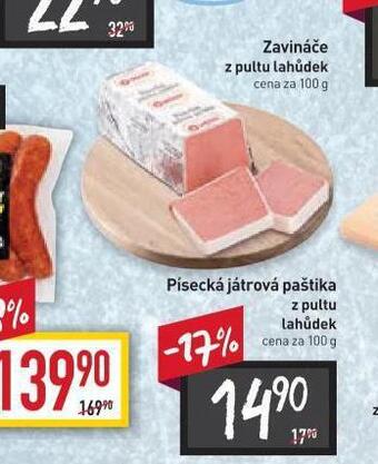 Billa Písecká játrová paštika nabídka