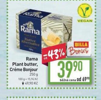 Billa Rama plant butter nabídka