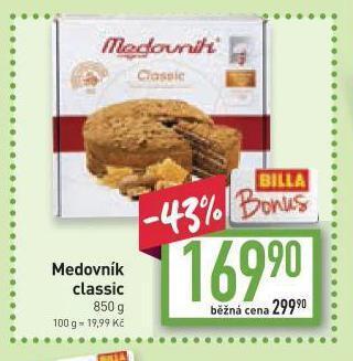 Billa Medovník classic nabídka