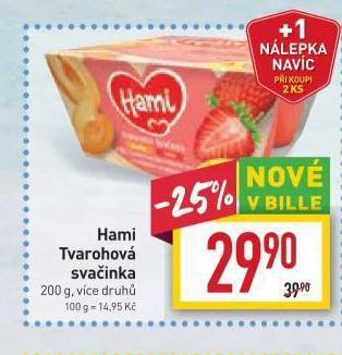 Billa Hami tvarohová svačinka nabídka