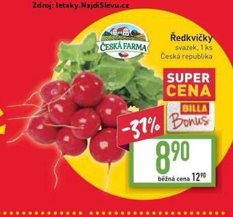 Billa Ředkvičky nabídka
