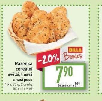 Billa Raženka cereální nabídka