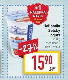 Billa Hollandia selský jogurt nabídka