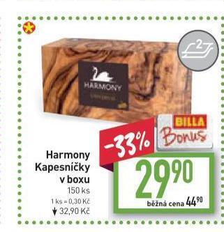 Billa Harmony kapesníčky v boxu nabídka