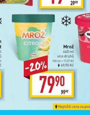 Billa Mrož zmrzlina nabídka