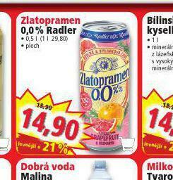 Norma Zlatopramen 0,0% radler nabídka