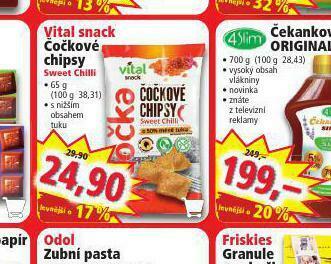 Norma Vital snack čočkové chipsy nabídka