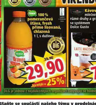 Norma 100% pomerančová šťáva nabídka