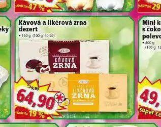 Norma Kávová a likérová zrna dezert nabídka