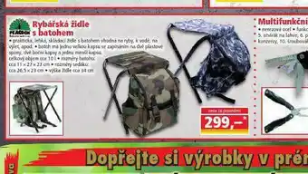 Rybářská židle s batohem