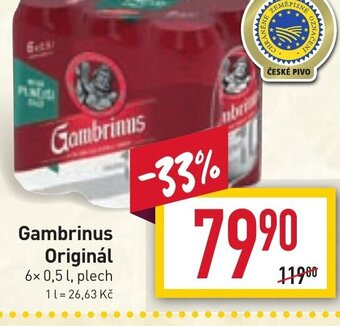 Billa Gambrinus Originál 6x 0,5 l nabídka