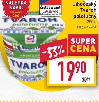 Billa Jihočeský Tvaroh polotučný 250 g nabídka