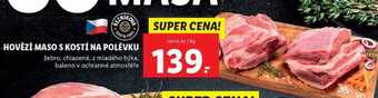 Lidl Hovězí maso s kostí na polévku, cena za 1 kg nabídka