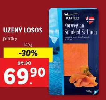 Lidl Uzený losos, 100 g nabídka