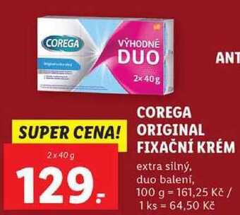 Lidl Corega original fixační krém, 2x 40 g nabídka