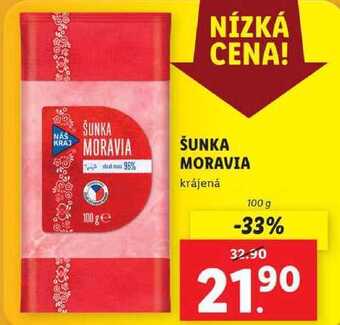Lidl Šunka moravia, 100 g nabídka