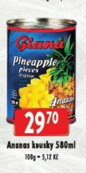 Ananas kousky 580ml