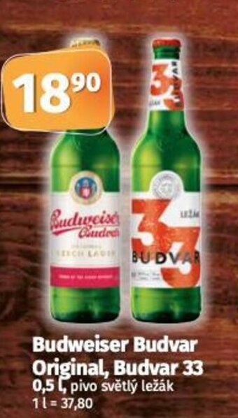 Coop Budweiser Budvar Original, Budvar 33 0,5l nabídka