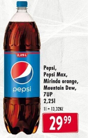 Qanto Pepsi, Pepsi Max, Mirinda orange, Mountain Dew, 7UP 2,25l nabídka