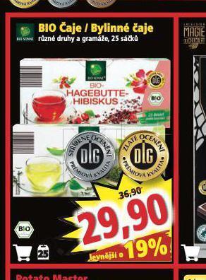 Norma Bio čaje / bylinné čaje nabídka