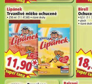 Norma Lipánek trvanlivé mléko ochucené nabídka