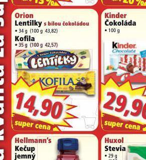 Norma Orion lentilky s bílou čokoládou nabídka