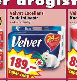 Norma Velvet excellent toaletní papír nabídka