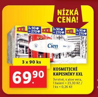 Lidl Cien kosmetické kapesníky nabídka