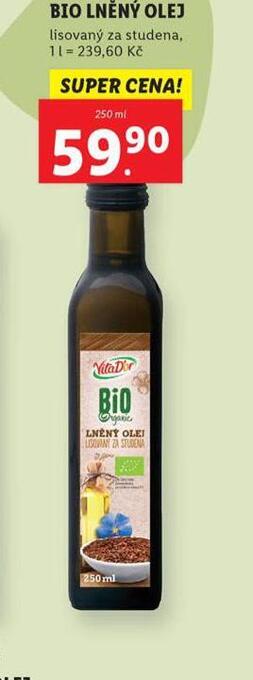 Lidl Bio lněný olej nabídka